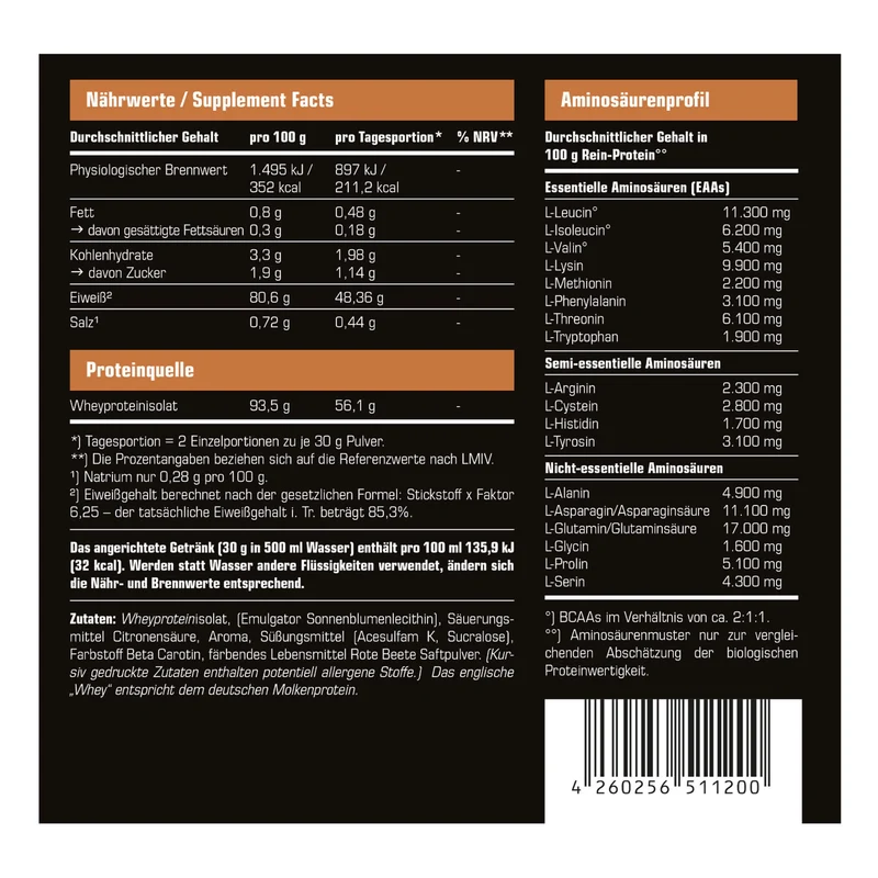 SRS Nutrition Whey Isolat (1900g) Fruit Punch