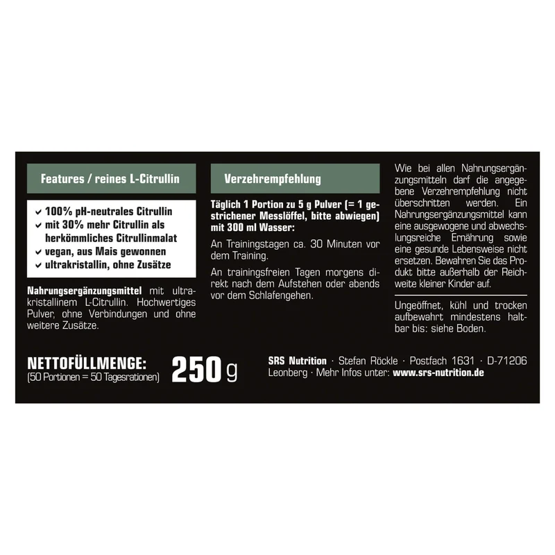 SRS Nutrition Citrullin (250g)