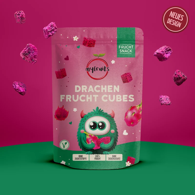 Gefriergetrocknete Drachenfrucht Cubes