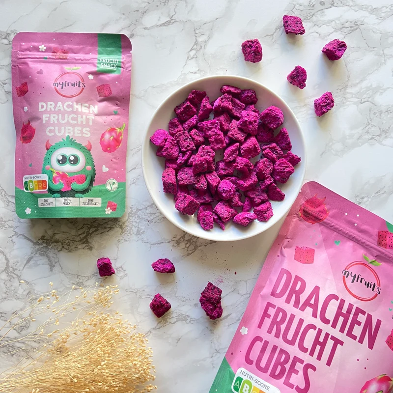 Gefriergetrocknete Drachenfrucht Cubes