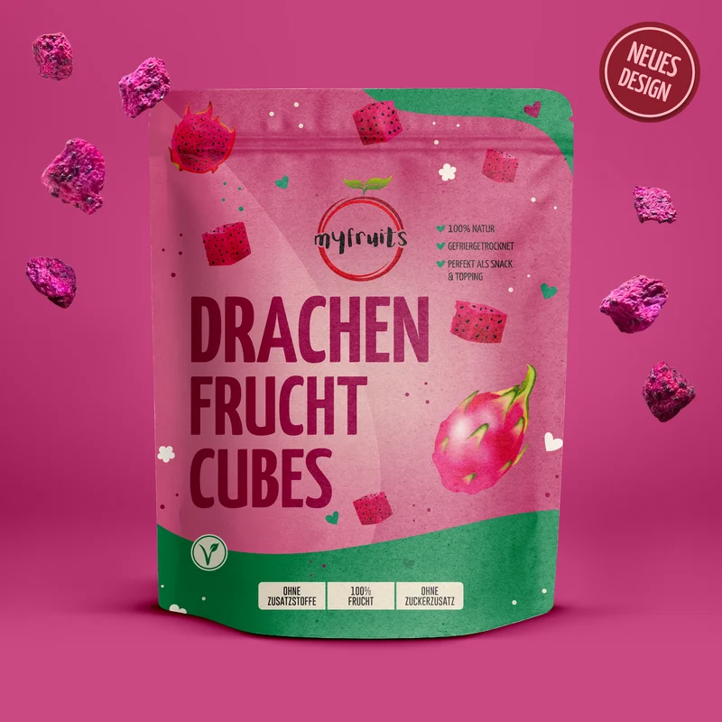 Gefriergetrocknete Drachenfrucht Cubes