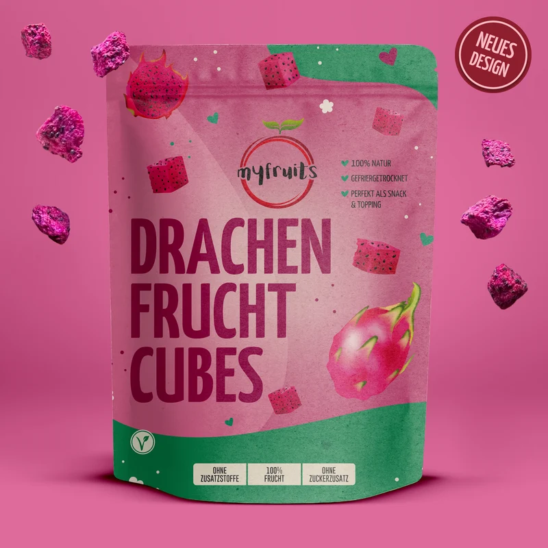 Gefriergetrocknete Drachenfrucht Cubes