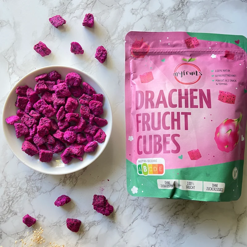 Gefriergetrocknete Drachenfrucht Cubes