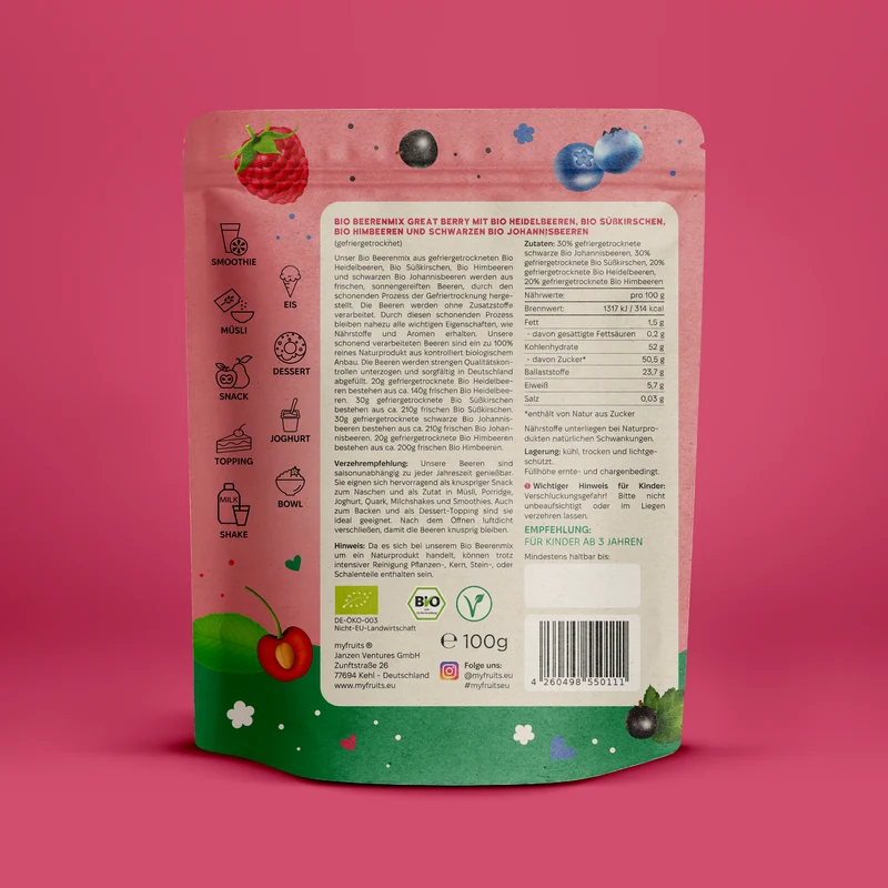 Gefriergetrockneter Bio Beerenmix – Great Berry