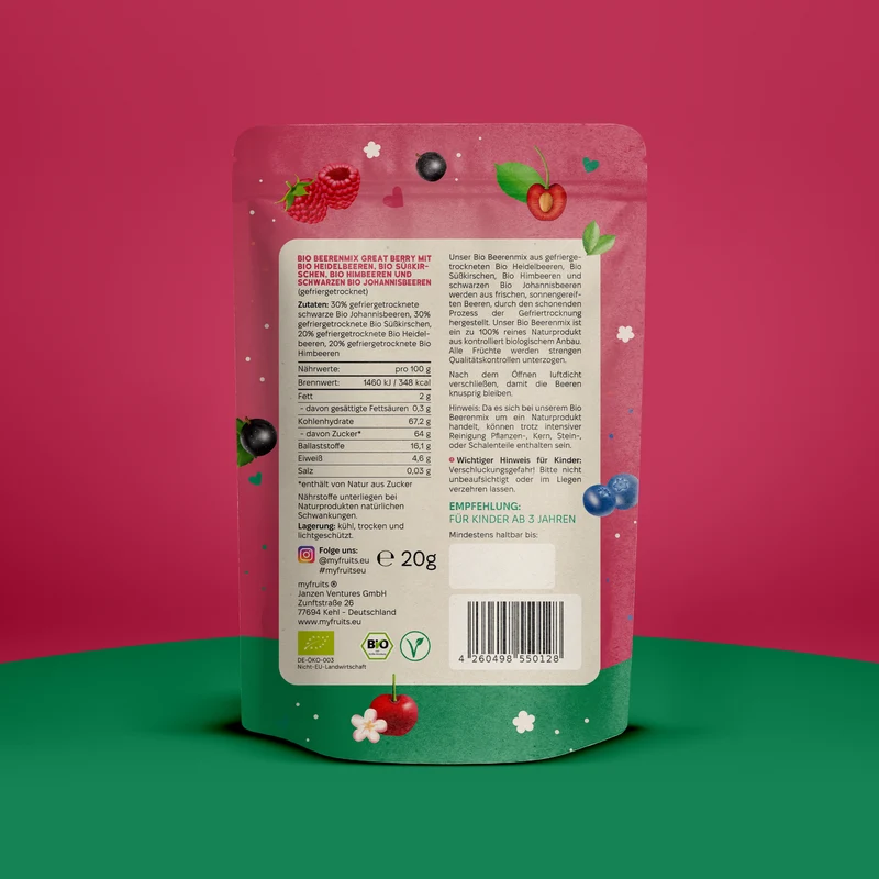 Gefriergetrockneter Bio Beerenmix – Great Berry