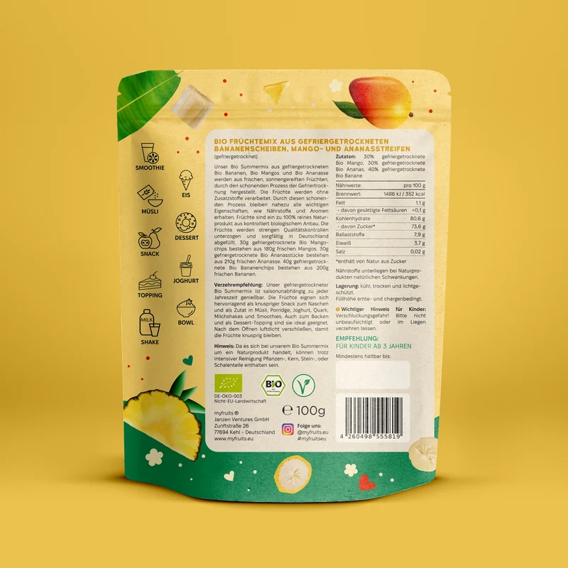 Gefriergetrockneter Bio Summer Mix