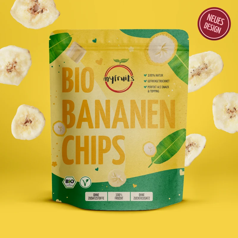 Gefriergetrocknete Bio Bananenchips