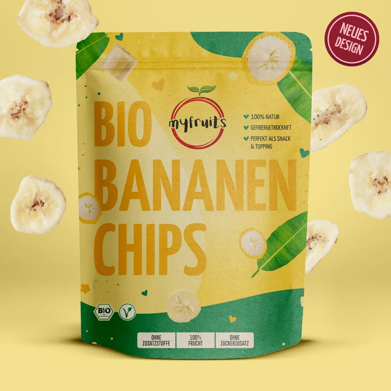 Gefriergetrocknete Bio Bananenchips