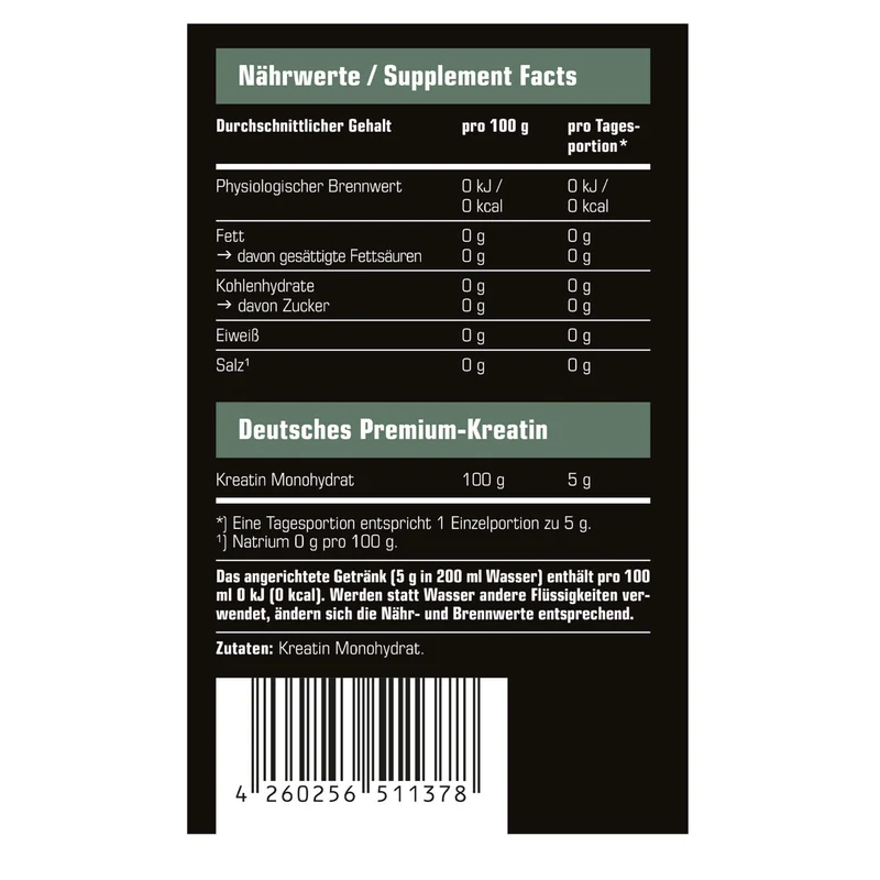 SRS Nutrition Kreatin Monohydrat (500g)