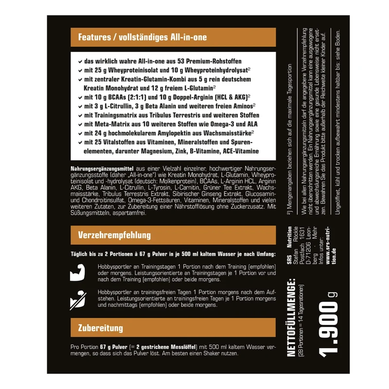 SRS Nutrition Mega Blast (1900g)