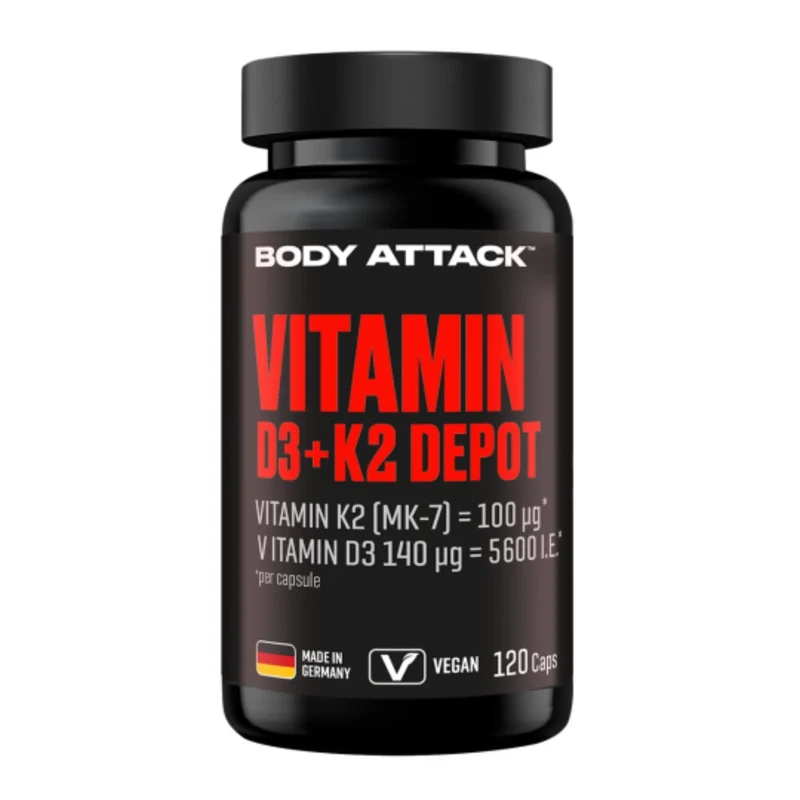 Body Attack Vitamin D3 + K2 Depot (120 Kapseln)