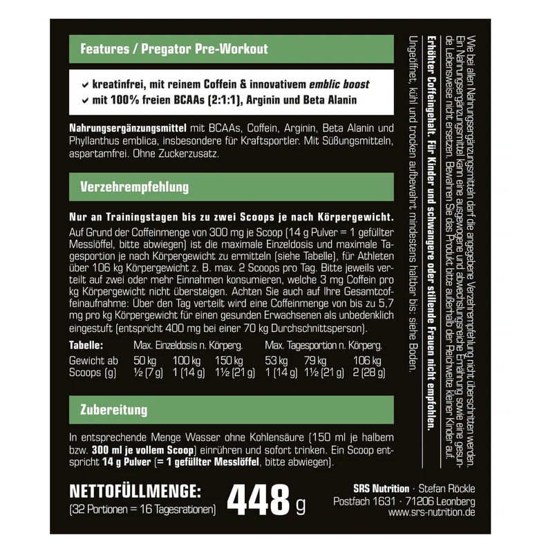 SRS Nutrition Pregator (448g)
