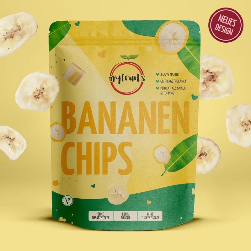 Gefriergetrocknete Bananenchips