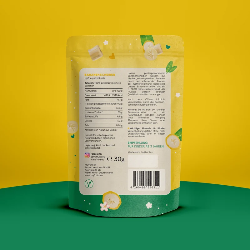 Gefriergetrocknete Bananenchips