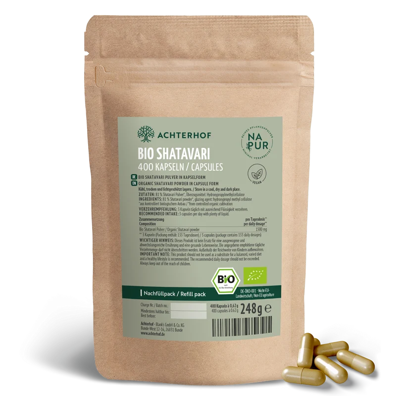 Shatavari Kapseln Bio Nachfüllpack (400 Kapseln)