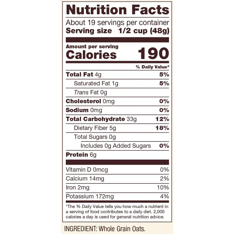 Oats, Regular Rolled, Gluten-Free, Organic, Bob's Red Mill