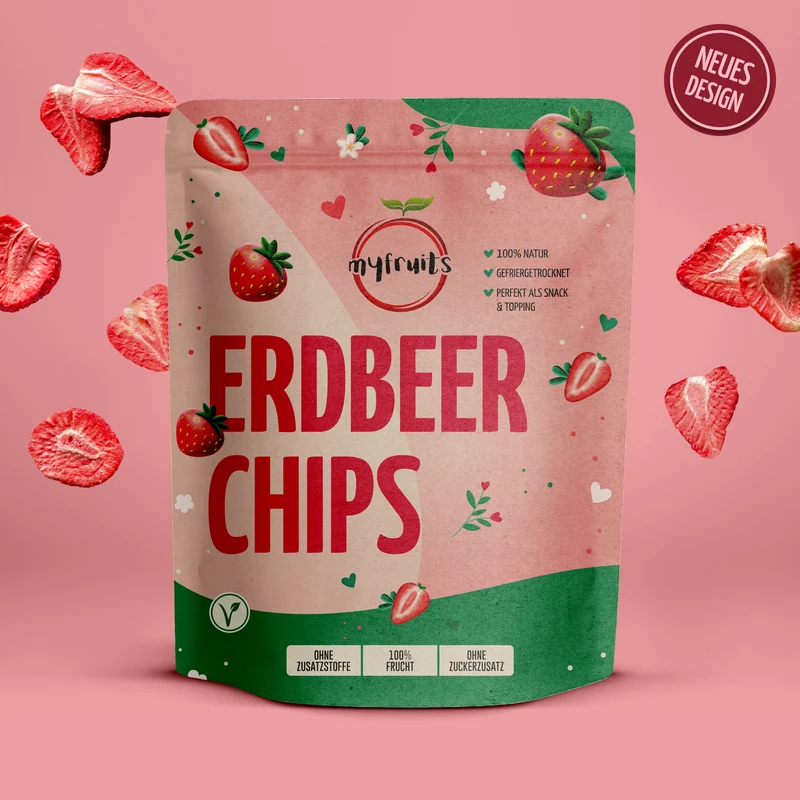 Gefriergetrocknete Erdbeerchips
