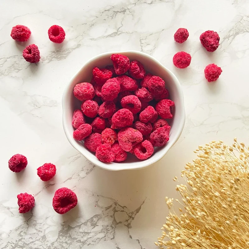 Gefriergetrocknete Himbeeren