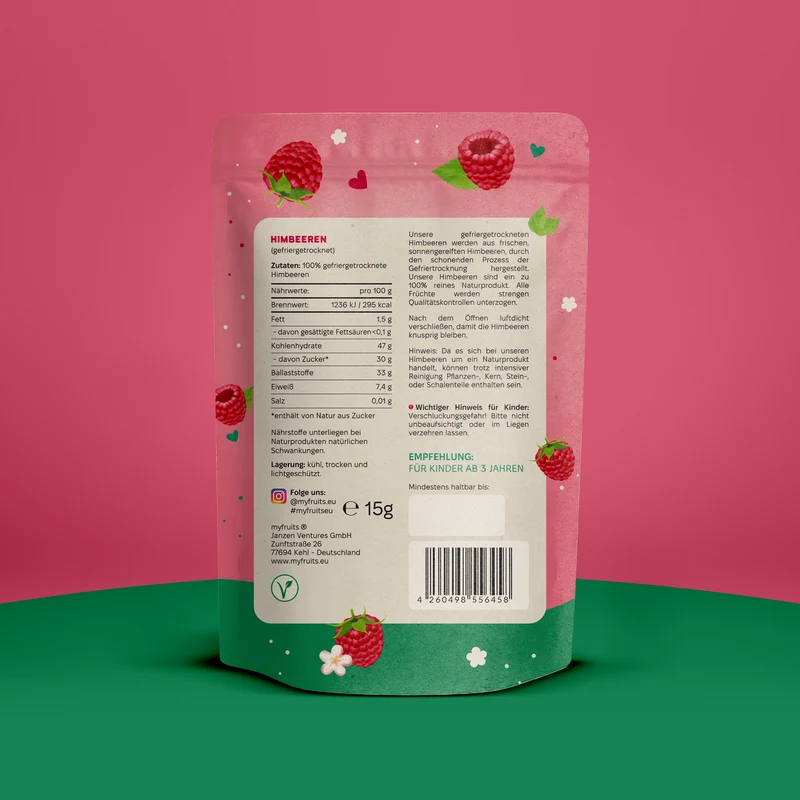 Gefriergetrocknete Himbeeren