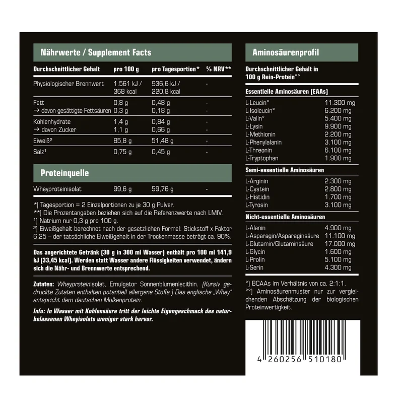 SRS Nutrition Whey Isolat Pur (1900g) Neutral