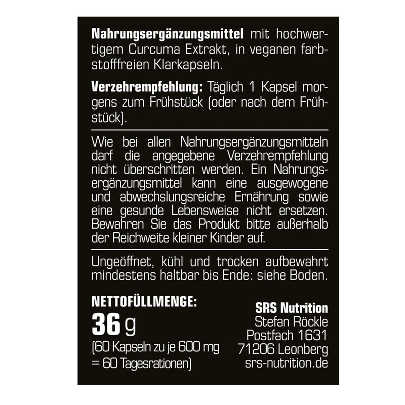 SRS Nutrition Curcuma 95 (60 Kapseln)