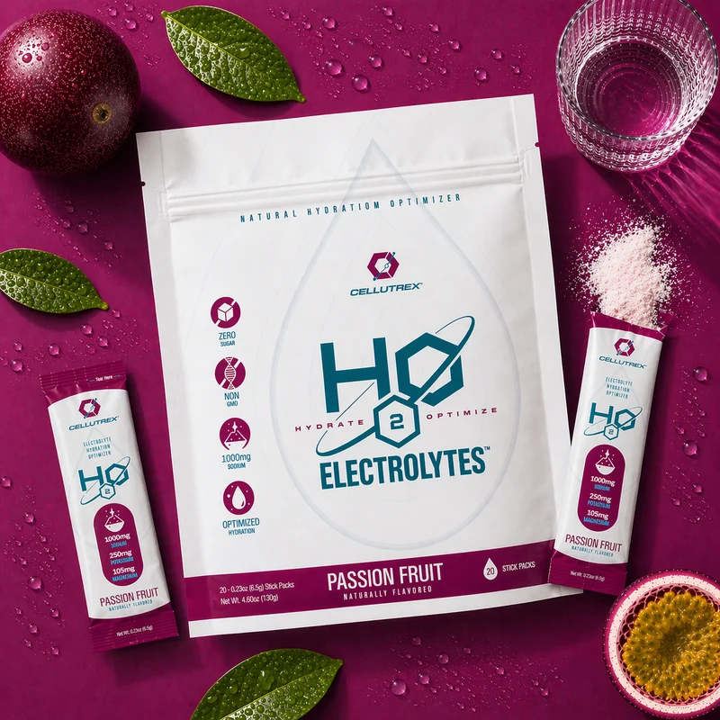 H2O ELECTROLYTES™ - Passion Fruit | Zero Sugar Electrolyte Powder