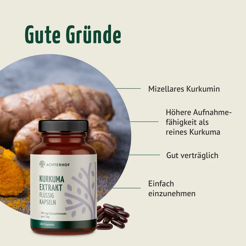 Kurkuma Extrakt Flüssig Kapseln (180 Kapseln)