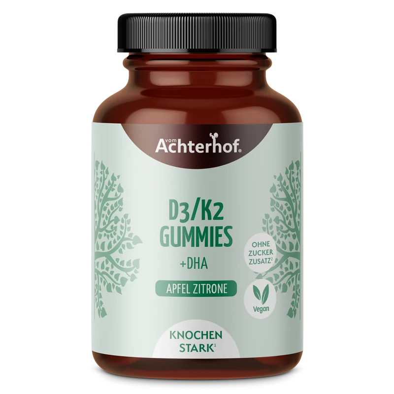Saftgold D3/K2 Gummies Apfel Zitrone + DHA (80 Stück)