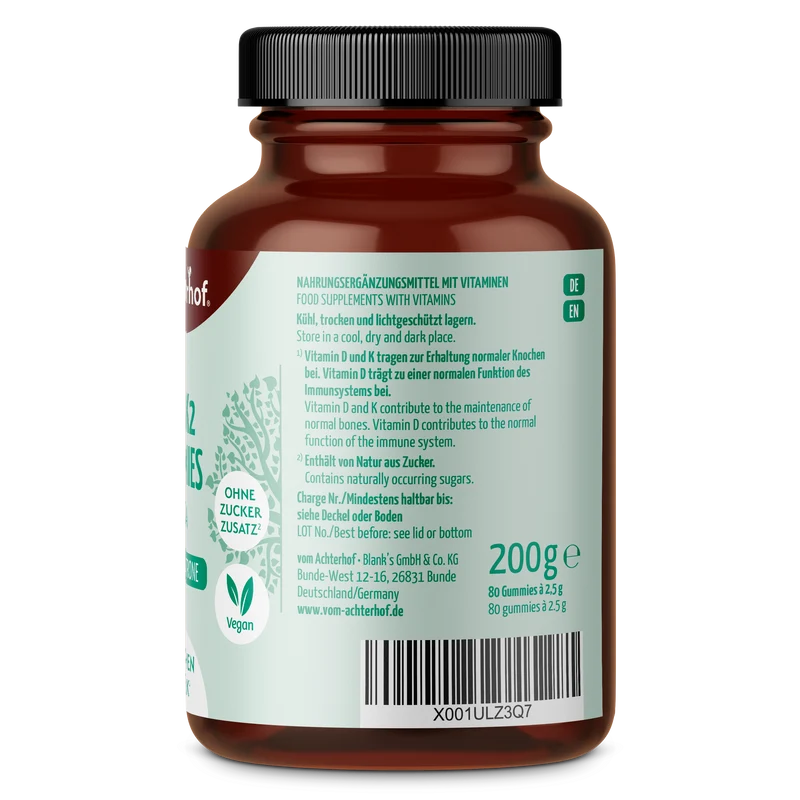 Saftgold D3/K2 Gummies Apfel Zitrone + DHA (80 Stück)