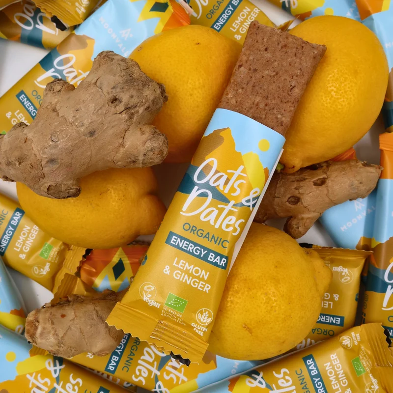 Organic Energy Bar Oats & Dates Lemon & Ginger 12-pack