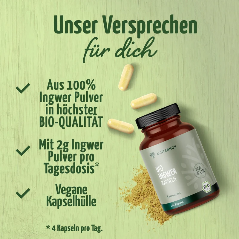 Ingwer Kapseln Bio (160 Kapseln)