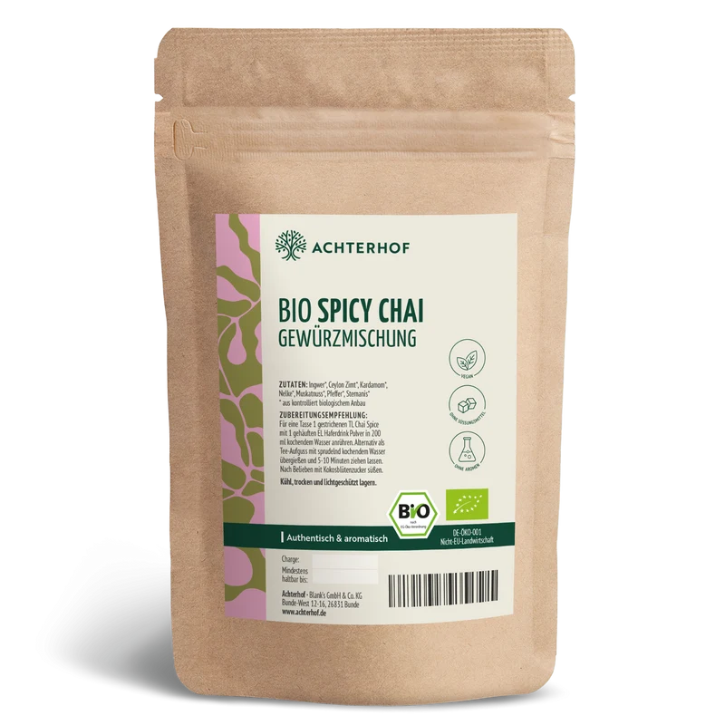 Bio Spicy Chai Gewürzmischung – zuckerfrei (250g)