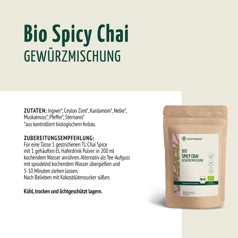 Bio Spicy Chai Gewürzmischung – zuckerfrei (100g)