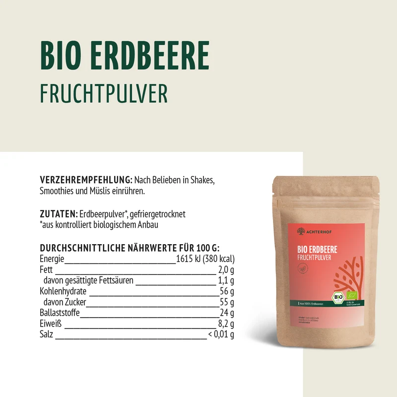 Bio Erdbeere Fruchtpulver (250g)