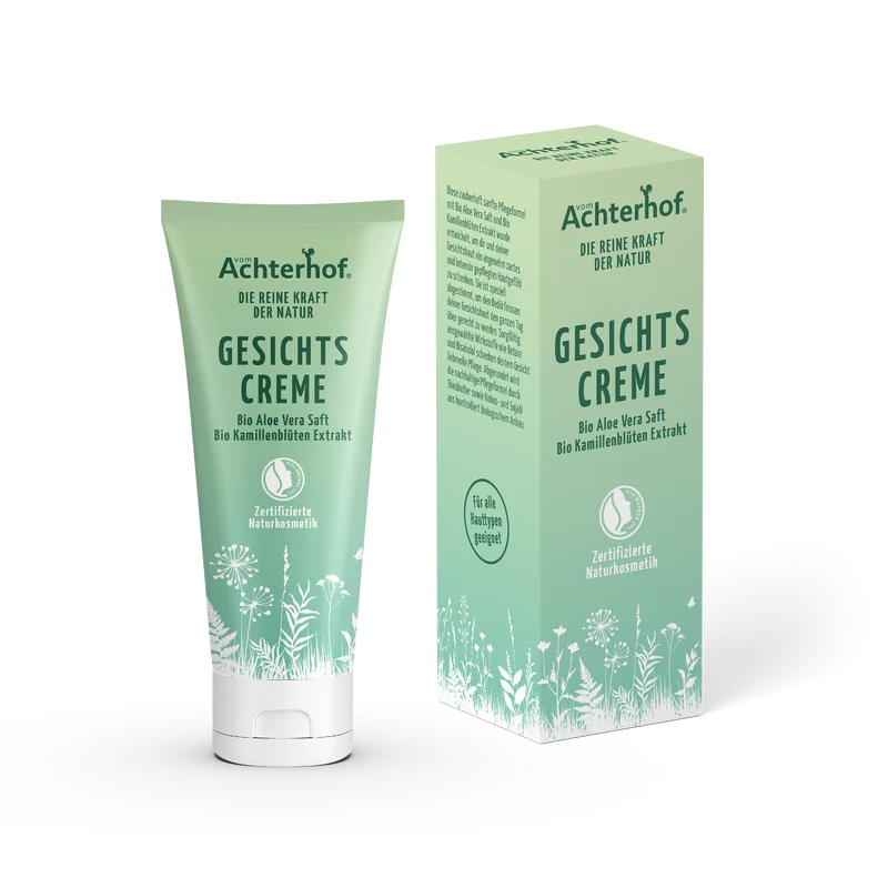 Gesichtscreme mit Bio Aloe Vera Saft und Bio Kamillenblütenextrakt (50ml)