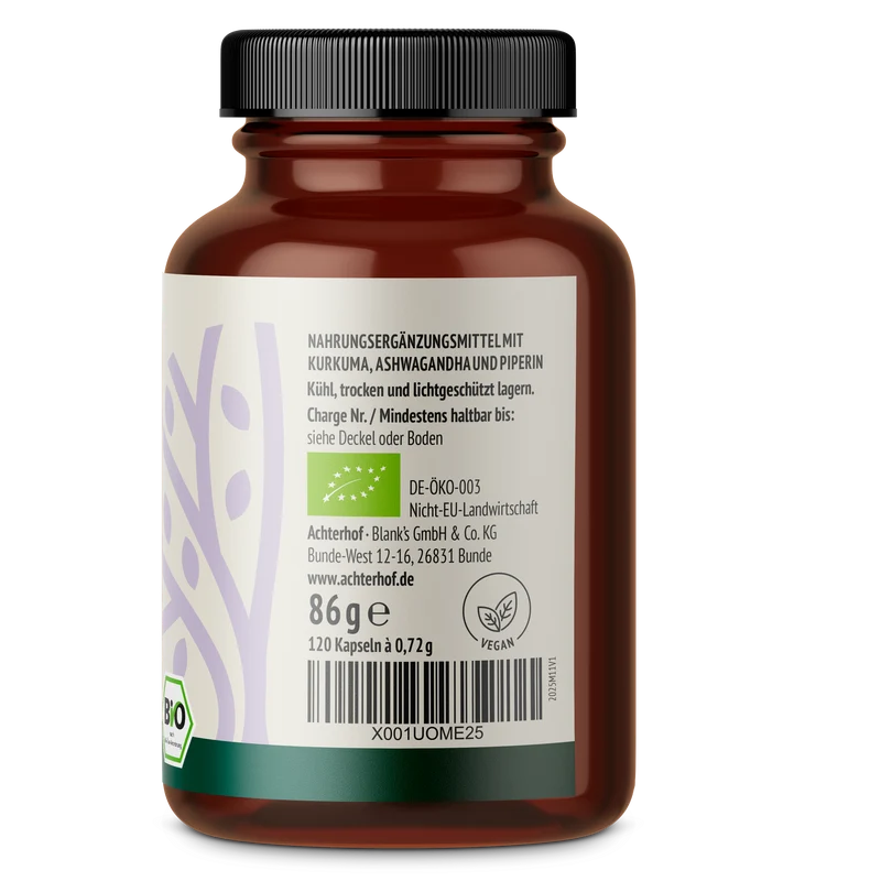 Goldene Mischung Kapseln Bio – mit Piperin (120 Kapseln)