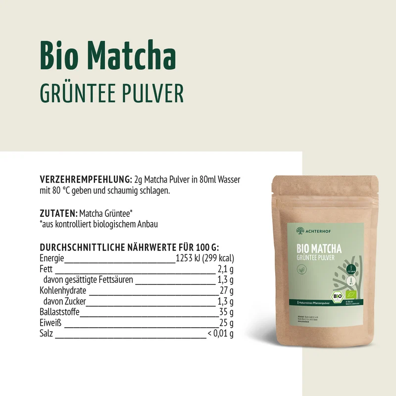 Bio Matcha Grüntee Pulver (100g)