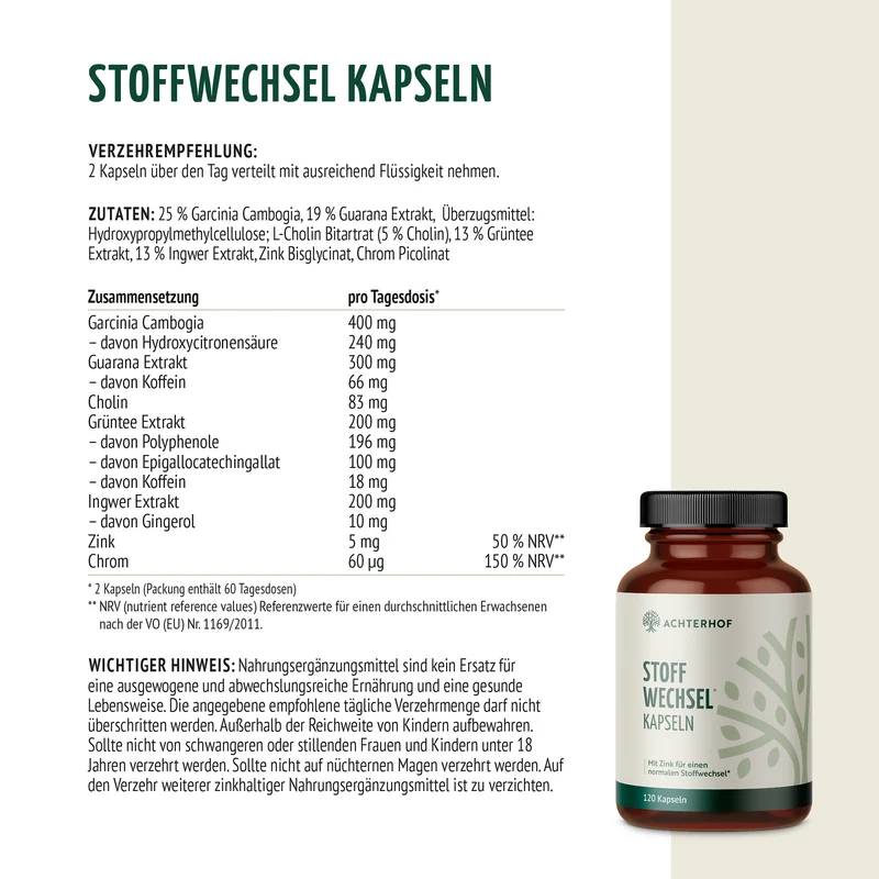 Stoffwechsel Kapseln (120 Kapseln)