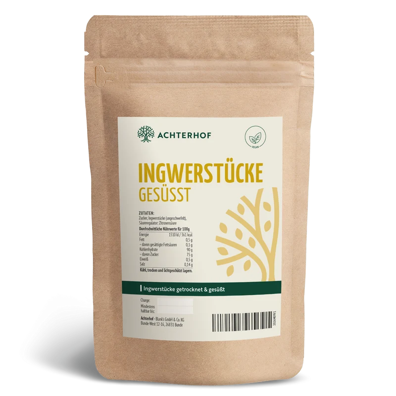 Ingwerstücke getrocknet & gesüßt (1000g)