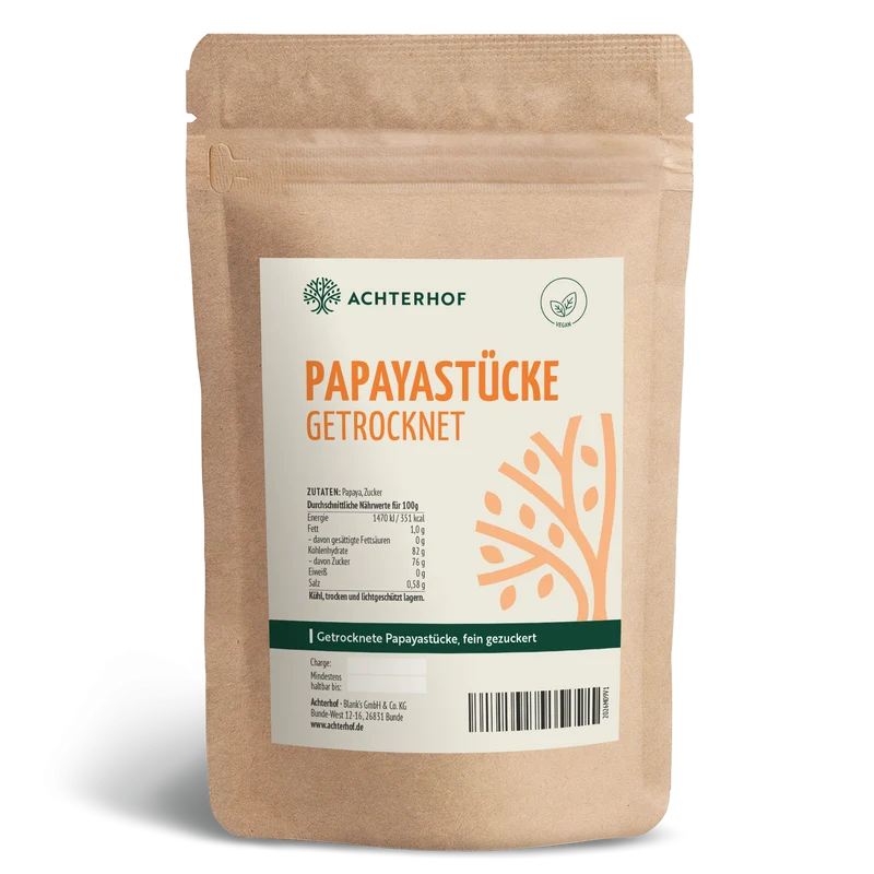Papayastücke getrocknet & gezuckert (1000g)