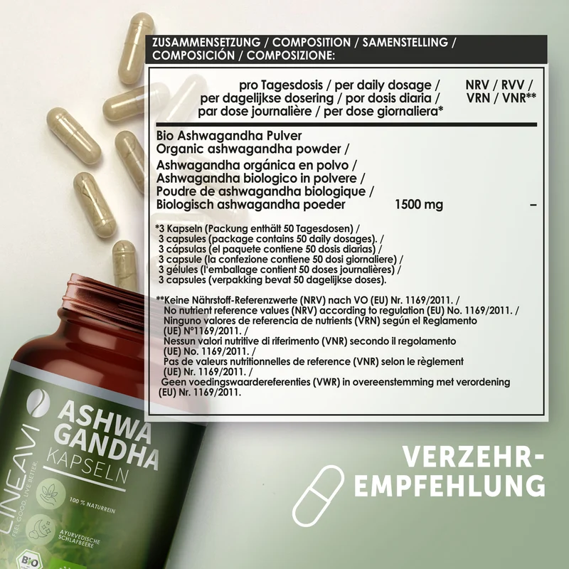 Bio Ashwagandha Kapseln (150 Kapseln)