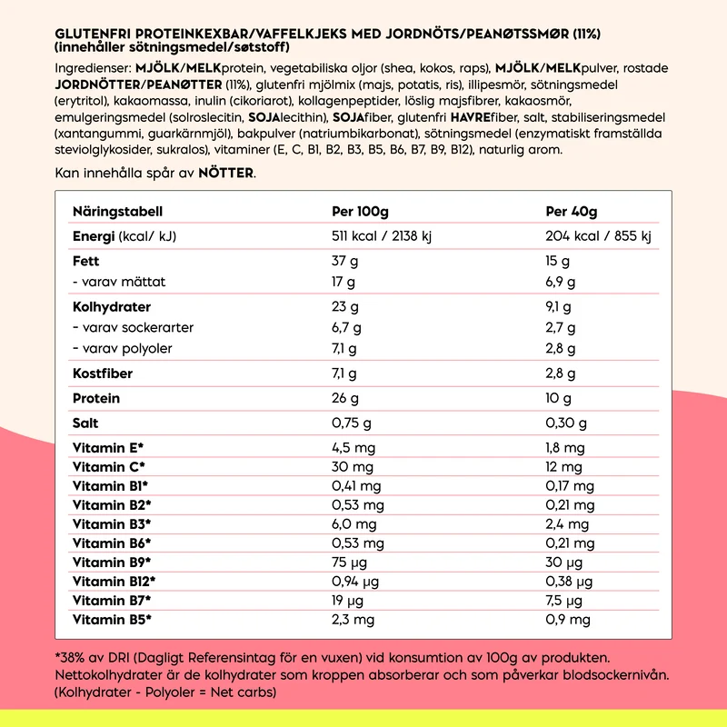 Proteinwaffel Erdnussbutter