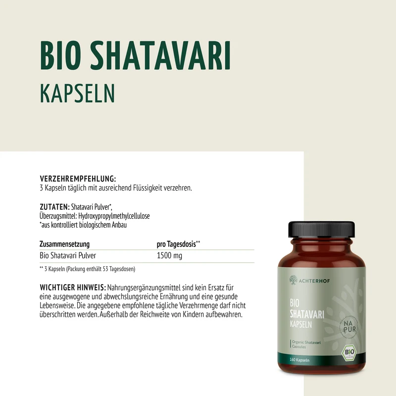 Bio Shatavari Kapseln (160 Kapseln)