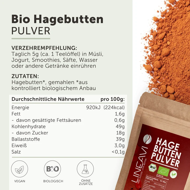 Bio Hagebuttenpulver (1000g)