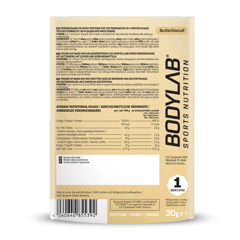 Whey Protein Probierboxen (8 Proben je 30g)
