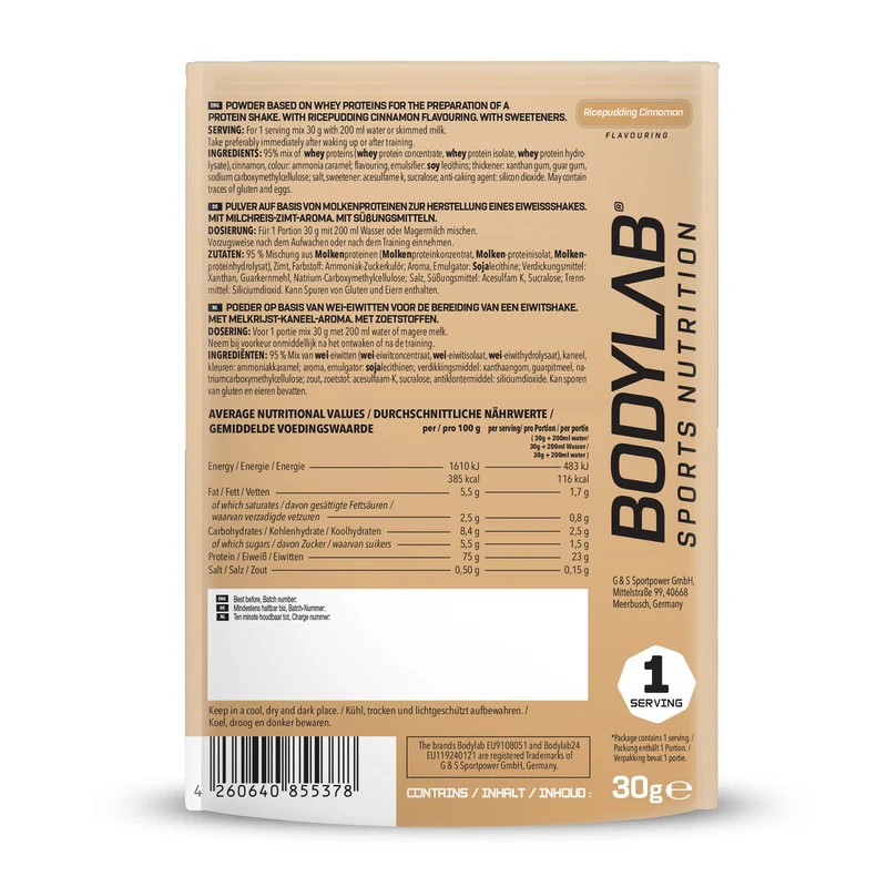 Whey Protein Probierboxen (8 Proben je 30g)