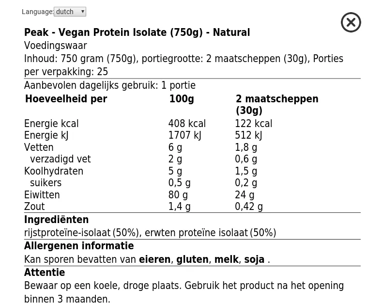 Veganes Proteinisolat