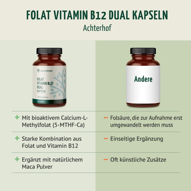Folat Vitamin B12 Dual Kapseln (120 Kapseln)