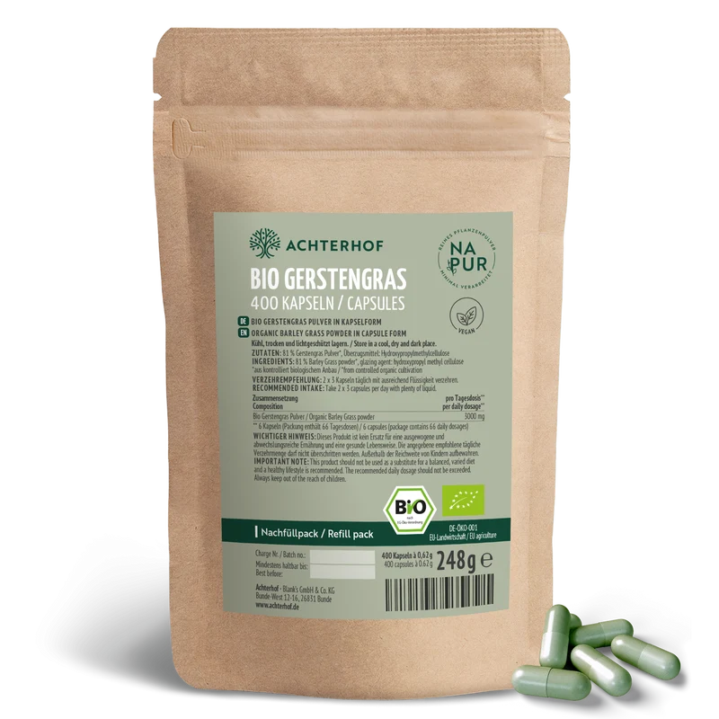 Bio Gerstengras Kapseln Nachfüllpack (400 Kapseln)