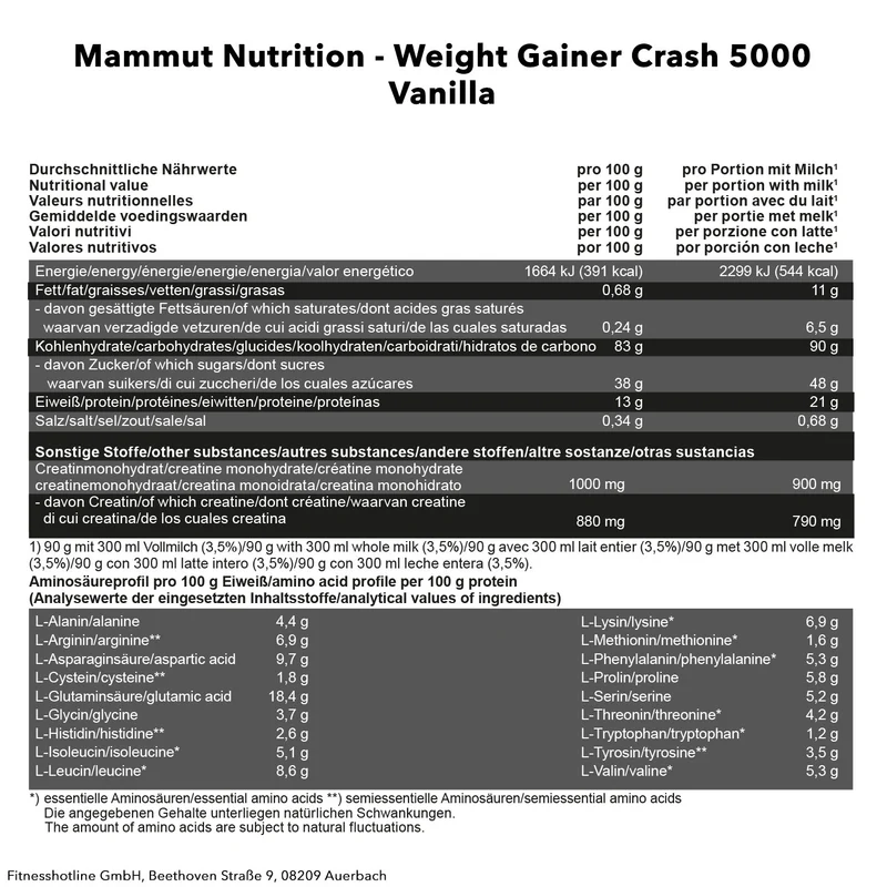 Weight Gainer Crash 5000 (4500g)